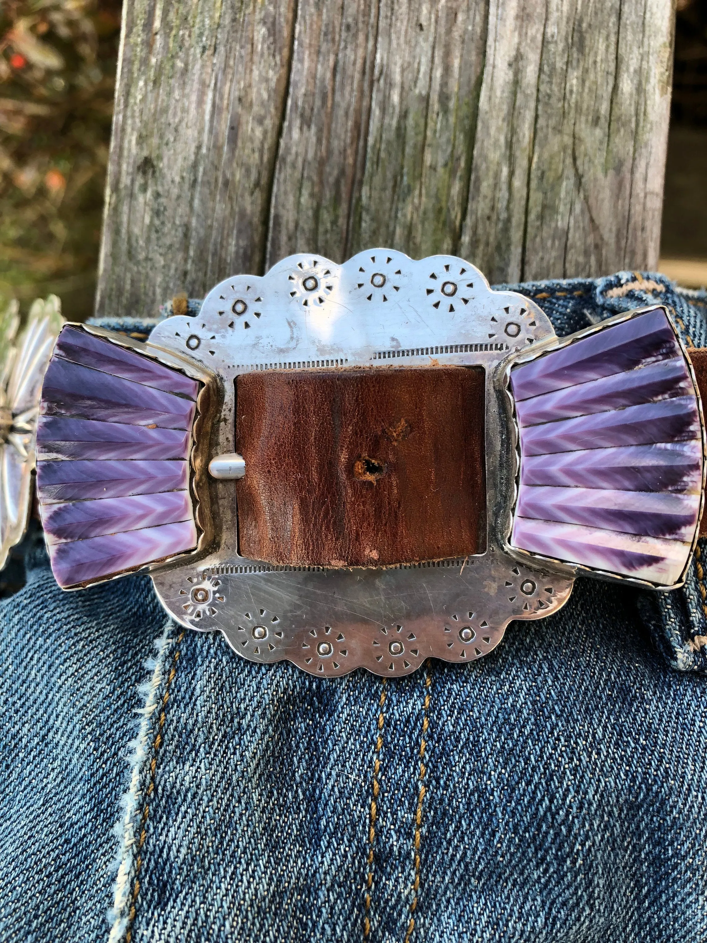 Wampum  Sterling Silver Concho Belt