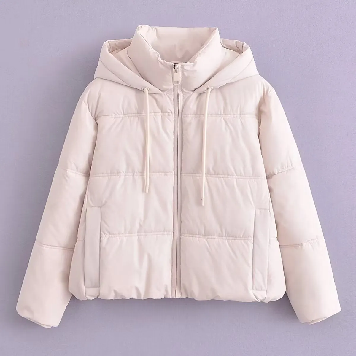 Winter Women Clothing All Match Casual Hooded Cotton Clothing Cotton Coat