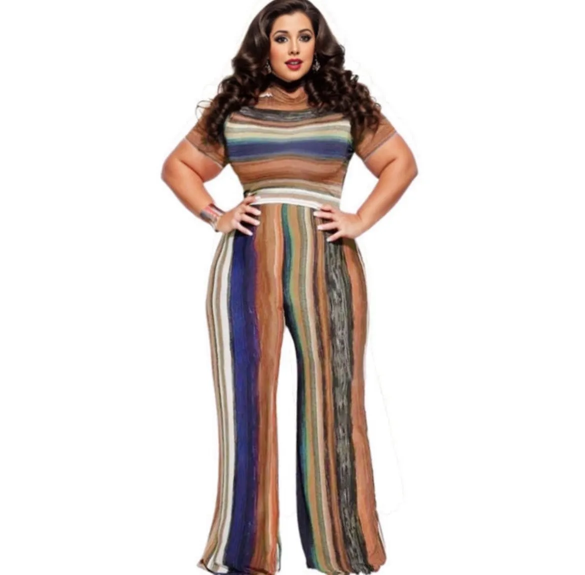 Women’s Striped Top Pants Set