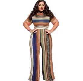 Women’s Striped Top Pants Set